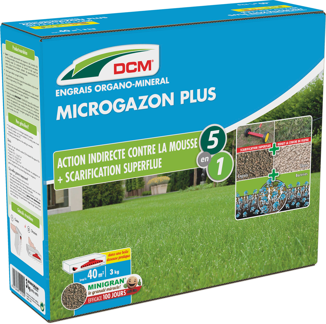 Engrais anti-mousse pour pelouse DCM - Engrais pour pelouse - 1,5